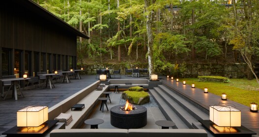 Aman Kyoto is set within a forest and is near Kinkaku-ji temple.