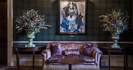 A painting by Pablo Picasso hangs in a common area of the Fife Arms in Scotland.