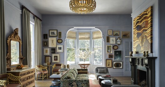 The front parlor of The Madrona (like the rest of the property) showcases an eclectic array of furniture and artwork.